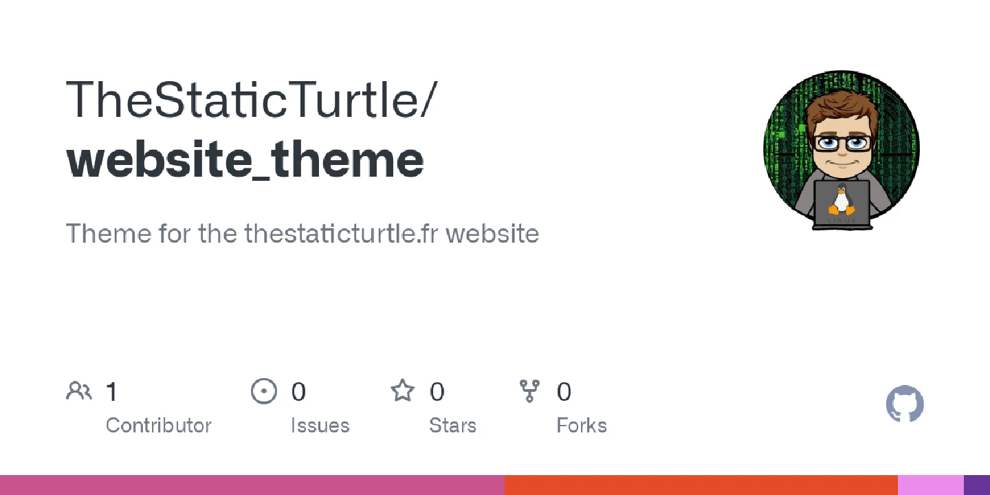 Theme for the thestaticturtle.fr website. Contribute to TheStaticTurtle/website_theme development by creating an account on GitHub.