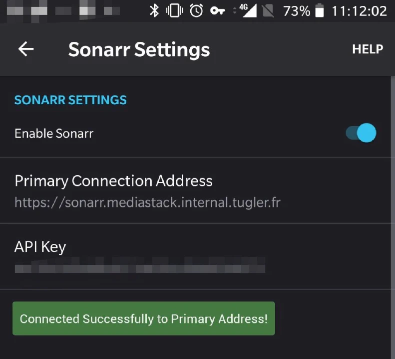 Successful connection of nbz360 to my sonarr instance.